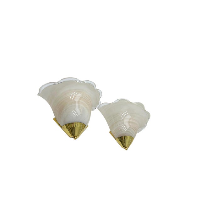 Shell Shaped Glass Wall Lights in the style of La Murrina, 1980s, Set of 2 For Sale - Image 13 of 13