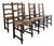 Set of Six Vintage French Oak Rush-Seat Dining Chairs For Sale