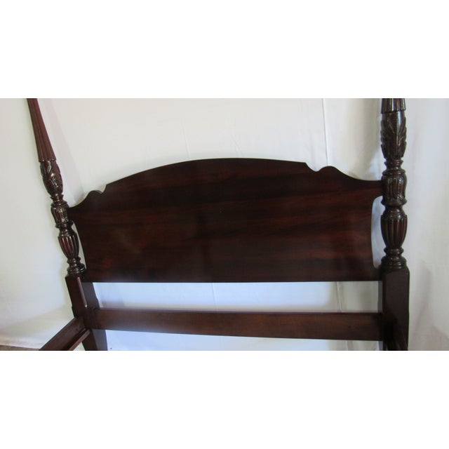 1980s 1980s Solid Mahogany Queen Size Poster Rice Bed Quality Carved For Sale - Image 5 of 8