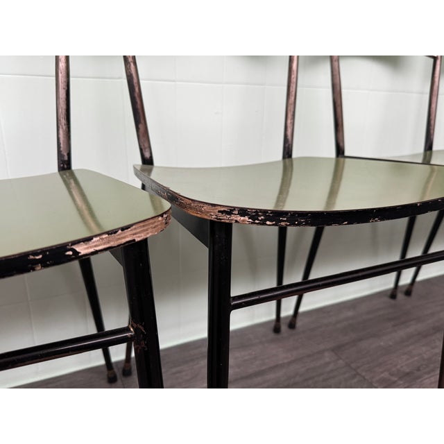 Vintage Italian Dining Table and Formica Chairs, Set of 7 For Sale - Image 16 of 18