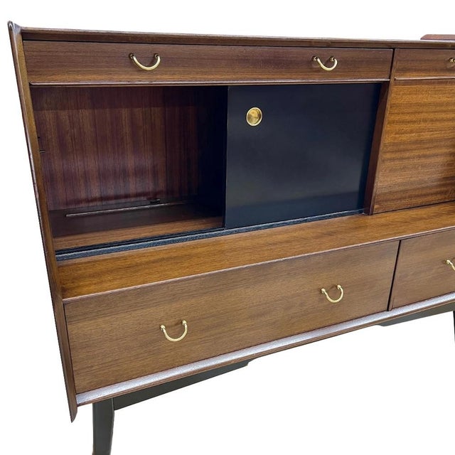 Mid 20th Century G-Plan Tola & Black Drinks Cabinet by Donald Gomme, c.1950s For Sale - Image 5 of 7