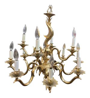 Twelve Light Gold Chandelier