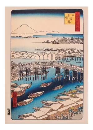 Utagawa Hiroshige "Nihonbashi Clearing After Snow", 1940s Reproduction Print N26