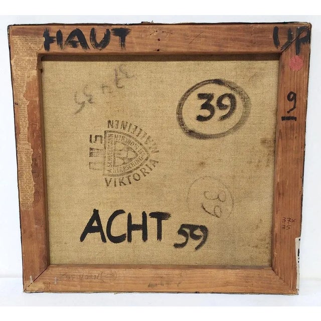 1950s René Acht, Composition, Oil on Canvas, 1959 For Sale - Image 5 of 6
