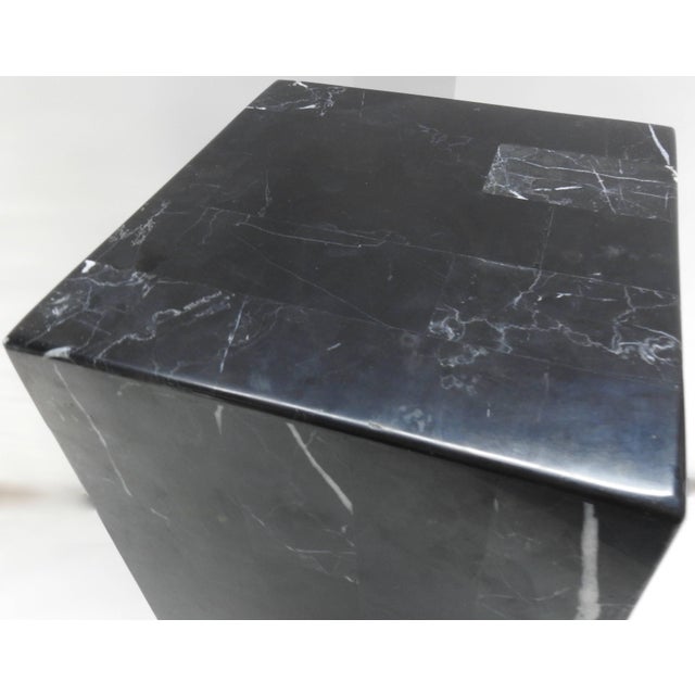 Short Black Marble Square Pedestal For Sale - Image 4 of 9