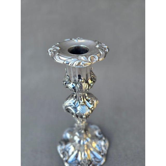 Victorian Silverplated Candlesticks- Set of 2 For Sale In Los Angeles - Image 6 of 9