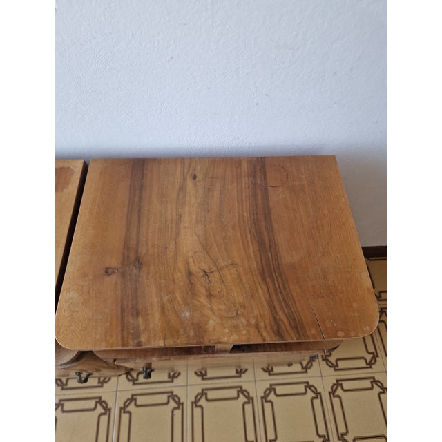 Brown Art Deco Burl Bedside Tables, 1930, Set of 2 For Sale - Image 8 of 16