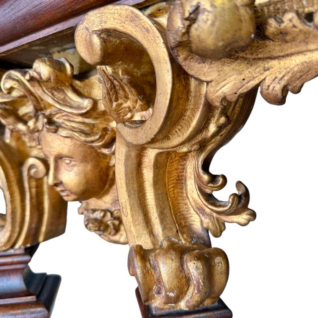Italian Baroque Revival Giltwood and Oak Console Table, 18th Century and Earlier For Sale - Image 11 of 13