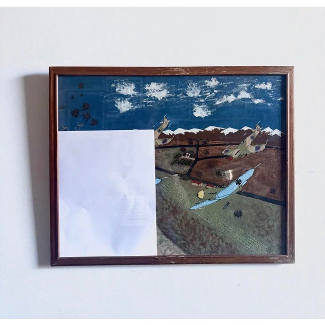 1980s WWII Narrative Battle Scene Folk Art Painting, Signed Gilbert W. Schuett For Sale - Image 10 of 11