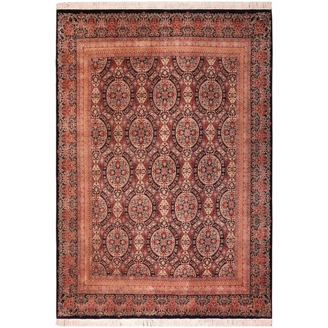 Black Shabby Chic 1990's Renaissance Black/Rust Wool Rug - 8'0'' X 10'4'' For Sale - Image 8 of 9