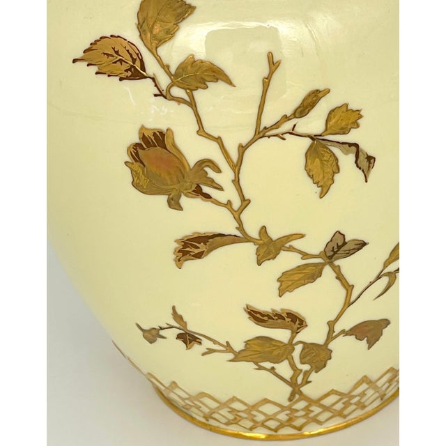 Royal Crown Derby Aesthetic Movement Gilt Potpourri Vase with Pierced Lid, Dated 1892 Dimensions: 10.5" H x 5.5" Dia A...