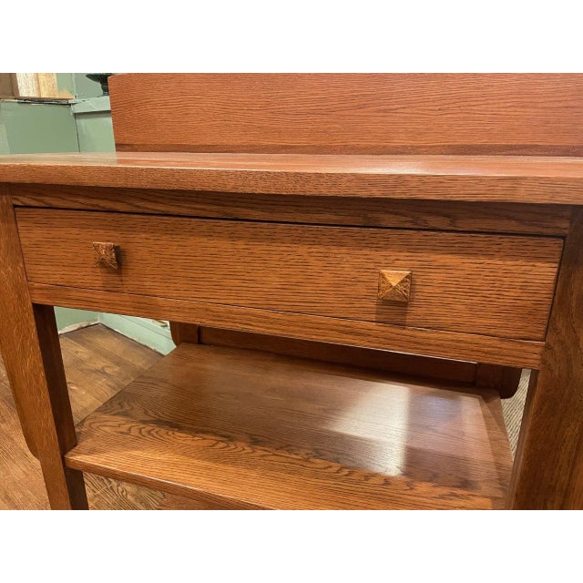 2020s Mission 2 Drawer and Open Shelves Sideboard / Console Table - Walnut For Sale - Image 5 of 13