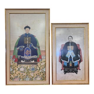 19th Century Ancestor Portraits of a Noble Couple For Sale