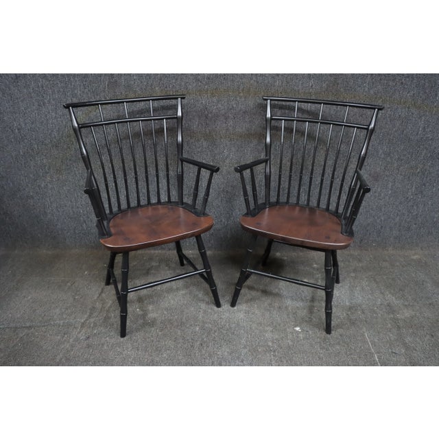 Benchmade Bamboo Style Cherry Armchairs For Sale - Image 11 of 11