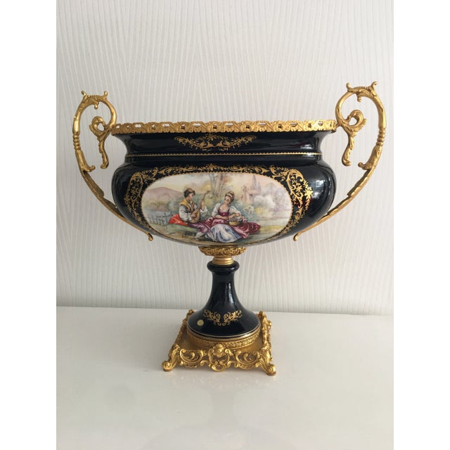 Late 19th Century Acf Victorian Romantic French Porcelain Gilt Vase For Sale - Image 13 of 13