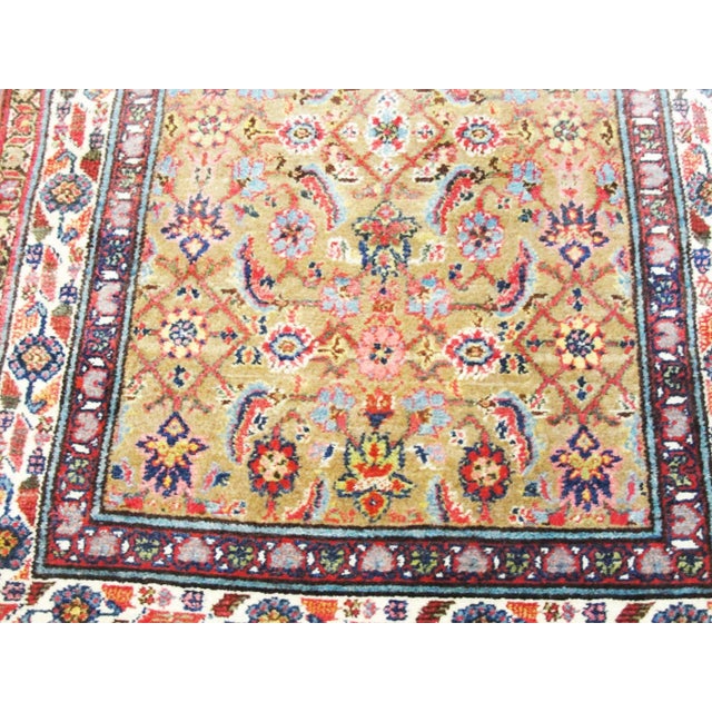 Antique Persian Malayer Runner, Camel Color 3'4" × 14'11" For Sale In Chicago - Image 6 of 10