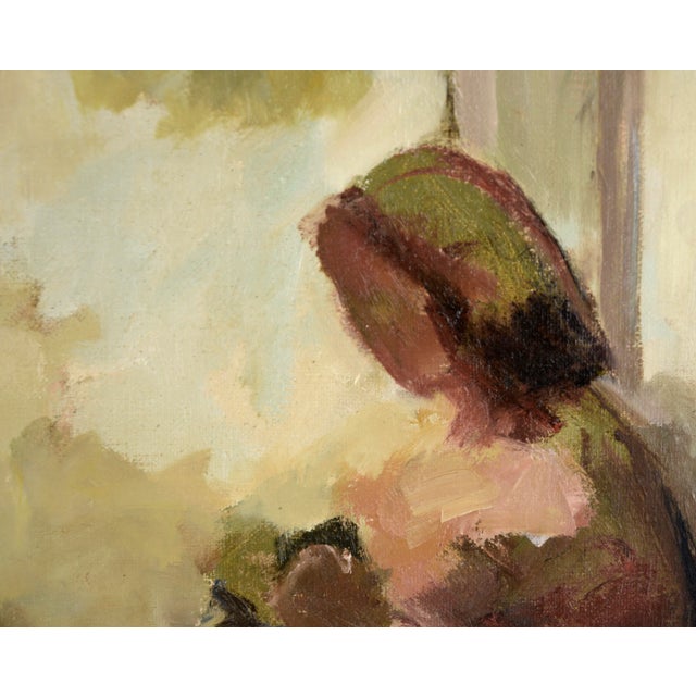 "Porch People" - Figurative Composition in Oil on Linen by Majel Logan For Sale - Image 4 of 9