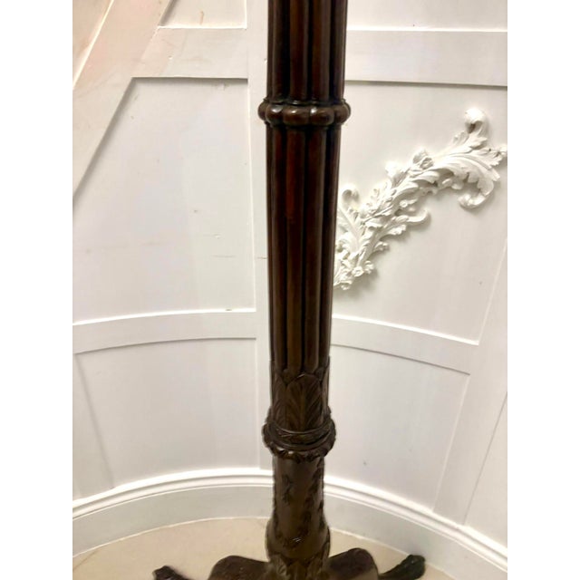 Antique Victorian Carved Mahogany Plant Stand, 1880s For Sale - Image 3 of 11