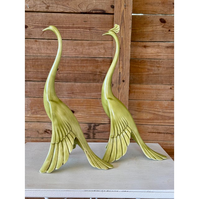 Pair of Mid-Century Ceramic Peacock Figurines by Anthony Freeman McFarlin For Sale - Image 10 of 12