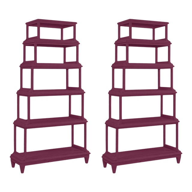 Jules Etagere in Grape Juice - a Pair For Sale