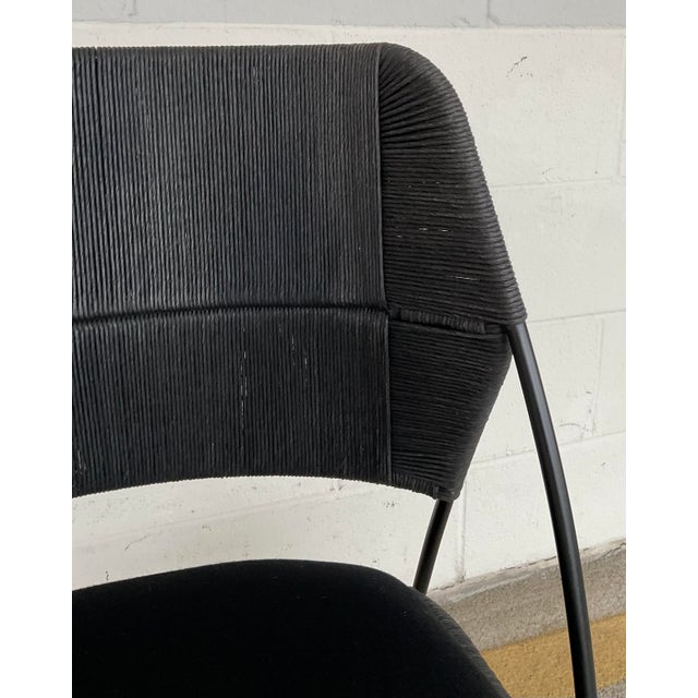Metal Baker / McGuire Modern Black Danish Cord Lansing Side Chair For Sale - Image 7 of 7