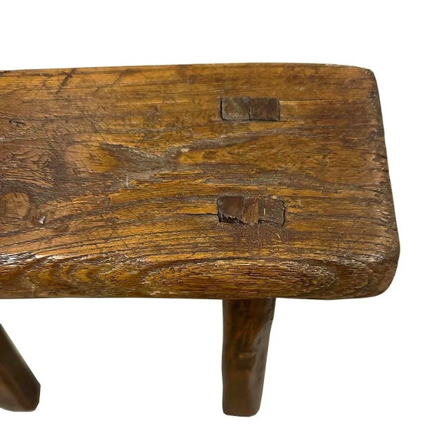 Early 20th Century Early 20th Century Antique Chinese Country Low Frog Stool. For Sale - Image 5 of 9