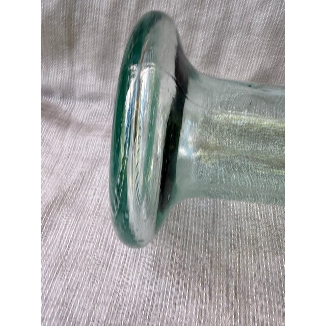 Blue Extra Tall Vintage Italian Glass Pasta Spaghetti Jar With Cork Top For Sale - Image 8 of 14
