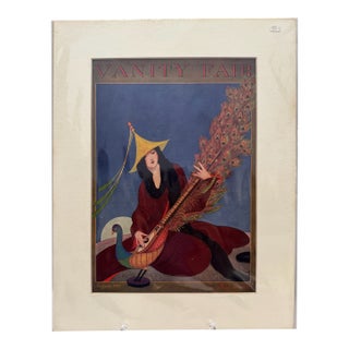 1915 Original Vanity Fair Magazine Cover, August, George Wolfe Plank, Art Deco, Matted For Sale
