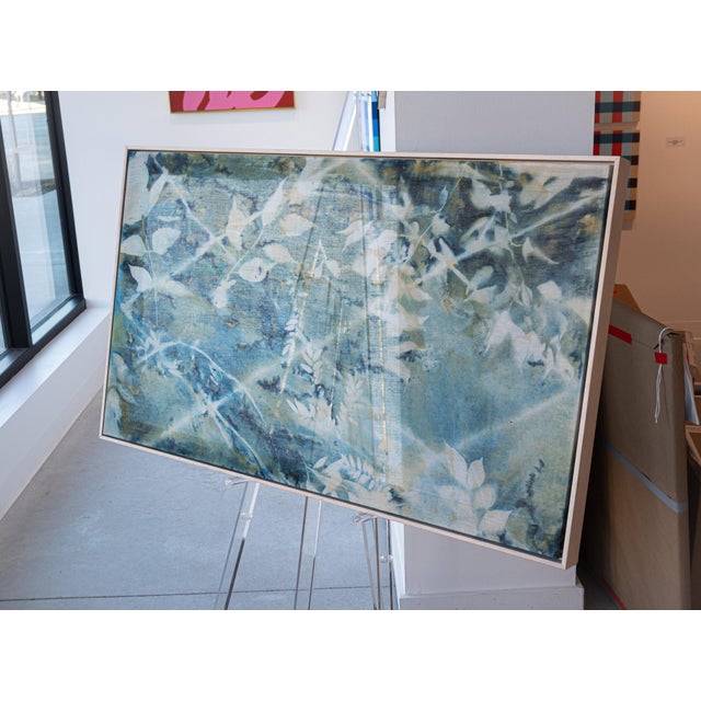 Boho Chic On the Days When I Believe by Kristen Abbott, Original Cyanotype, Framed For Sale - Image 3 of 7