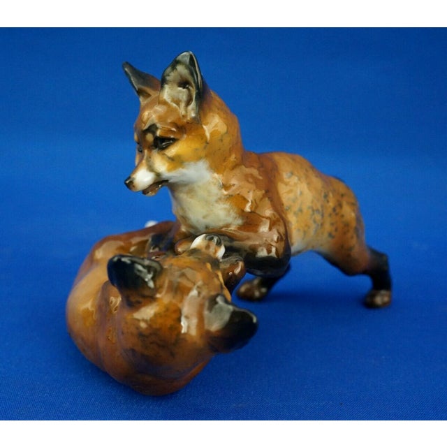 Rosenthal Vintage Hard Porcelain Fox Cubs Figurine by Fritz Heidenreich for Rosenthal, 1930s For Sale - Image 4 of 18