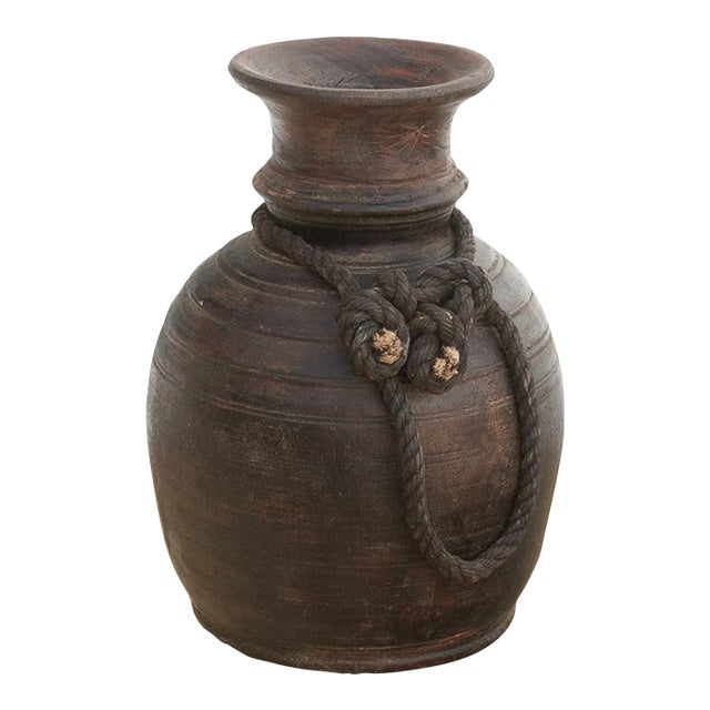 Antique Dark Ebonized Wood Jar For Sale