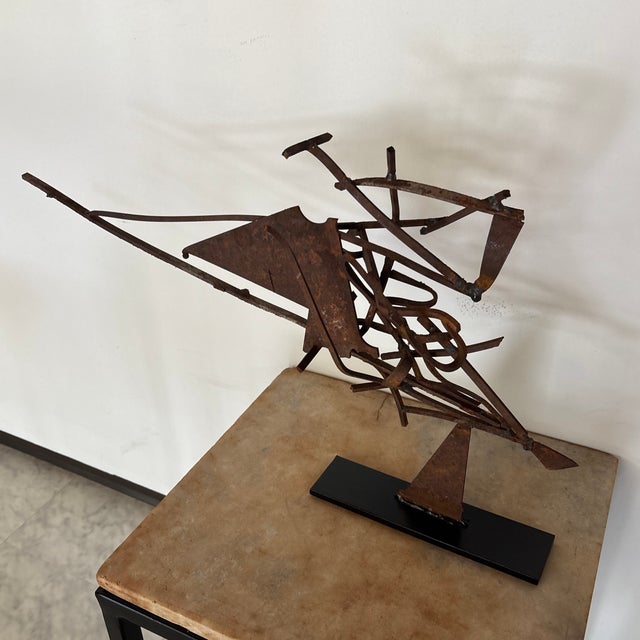 2020s Modernist Abstract Welded Scrap Steel Sculpture For Sale - Image 5 of 6