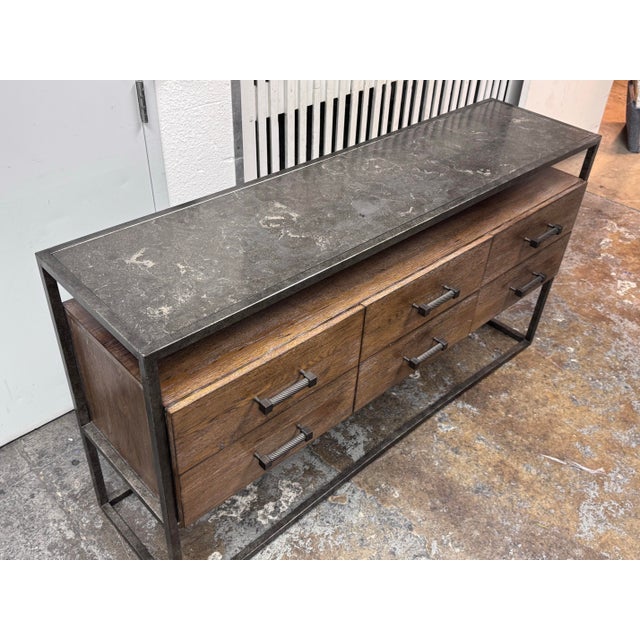 Bassett Furniture Wood + Metal Console Table For Sale - Image 9 of 12