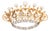 Mid 20th Century Retro Pearl Diamond 14k Yellow Gold Platinum Crown Brooch For Sale