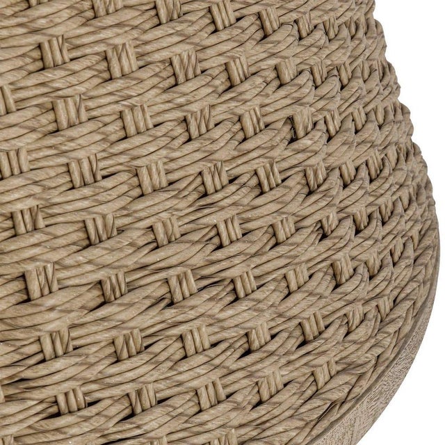 Contemporary Wicker Pedestal Outdoor Indoor Dining Table For Sale - Image 3 of 5