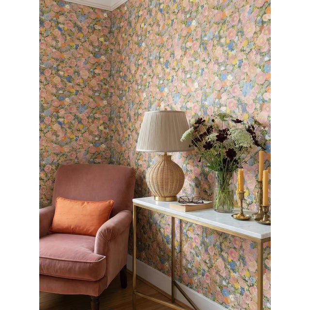 2020s The Petunia Meadow Floral Removable Wallpaper Single Roll For Sale - Image 5 of 8