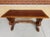 Antique Belgium Console Trestle Table With Leather Top For Sale - Image 11 of 11