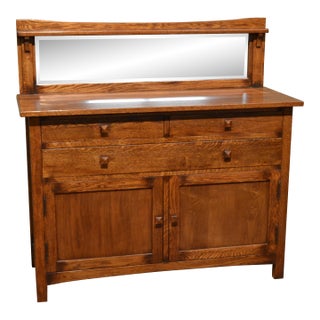 Mission Buffet Cabinet With Mirror - Dark - 50" For Sale