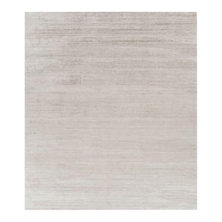 Rug & Kilim’s Oversized Textural Rug in Solid Taupe and White Tones and Striae - 13x15 For Sale