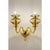 Elegant italian wall sconce in amber made in murano glass and gold plated metal frame. for classical and modern interiors,...