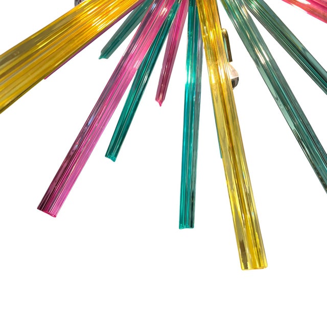 1970s Multicolor Trihedral Ceiling Lamp, 1960s For Sale - Image 5 of 8