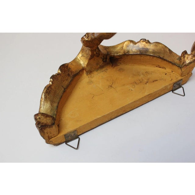Pair of Vintage Florentine Giltwood Wall Brackets/Shelves With Rocaille Flourish For Sale - Image 12 of 12