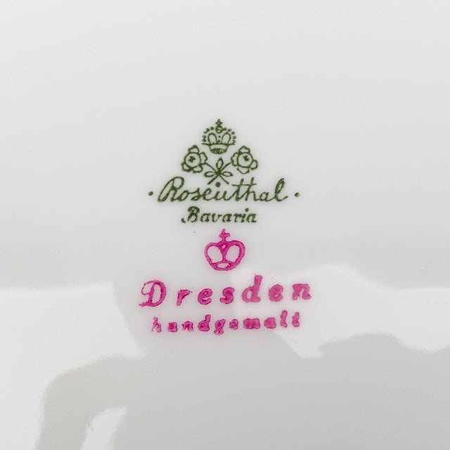 Yellow Mid 20th Century Rosenthal Bavaria Dresden Yellow Gold Gilt Floral Porcelain Salad Plate - Set of 6 For Sale - Image 8 of 10