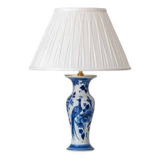 Dutch Delft Blue and White Chinoiserie Ceramic Table Lamp from Royal Delft, 1970s For Sale