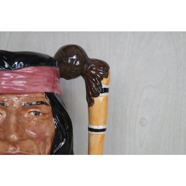 Ceramic 1980s English Royal Doulton Geronimo Apache Indian Leader Character Toby Jug For Sale - Image 7 of 14