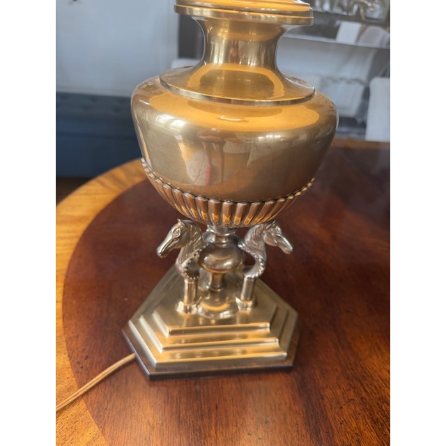 1940s 1940s Frederick Cooper Brass 3 Horse Lamp For Sale - Image 5 of 9