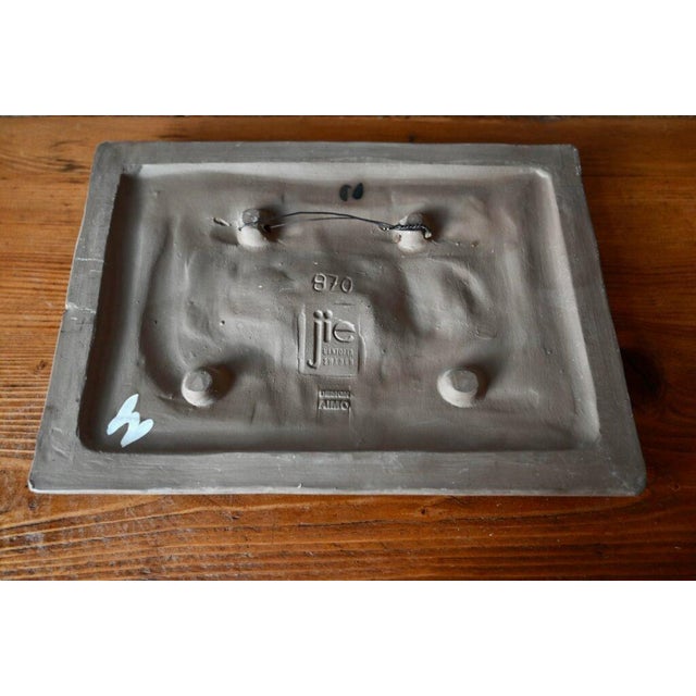 Swedish Ceramic Wall Plaque with Flowers by Jie Gantofta For Sale - Image 11 of 13