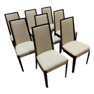 Contemporary High-Back Flare Dining Chairs - Set of 8 For Sale