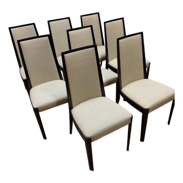 Contemporary High-Back Flare Dining Chairs - Set of 8 For Sale
