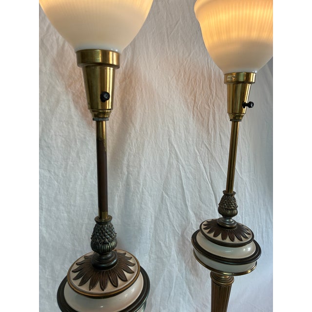 Stiffel Mid 20th Century Stiffel Torchiere Table Lamps - a Pair For Sale - Image 4 of 6